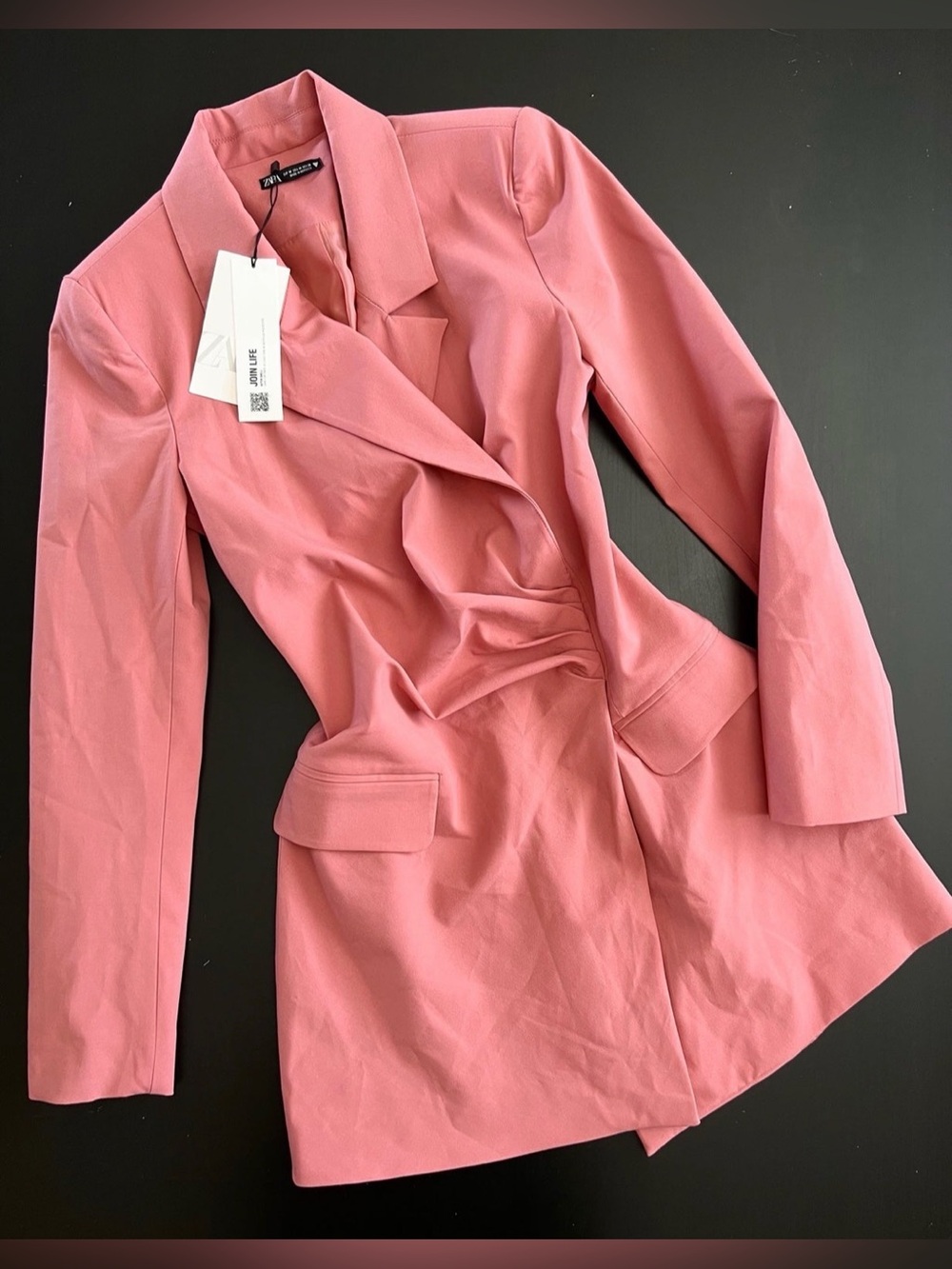 Zara Rose Pink Tailored Blazer Jacket